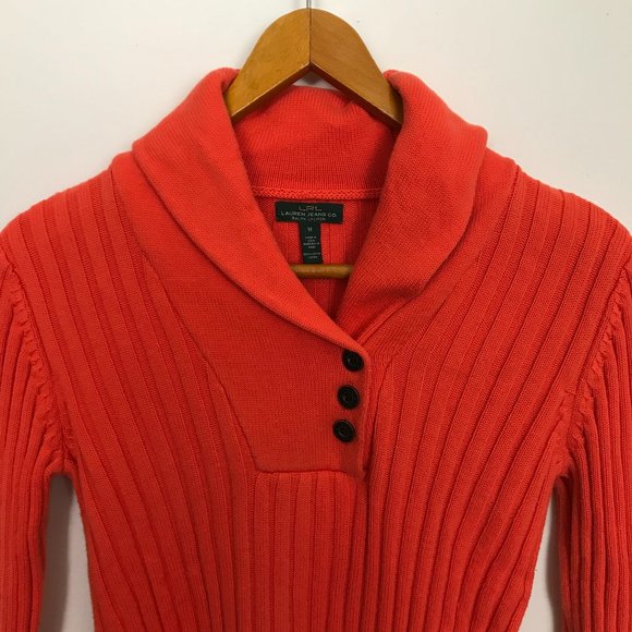 Lauren Ralph Lauren Sweaters - Lauren Ralph Lauren Orange Cotton M Cowl Sweater